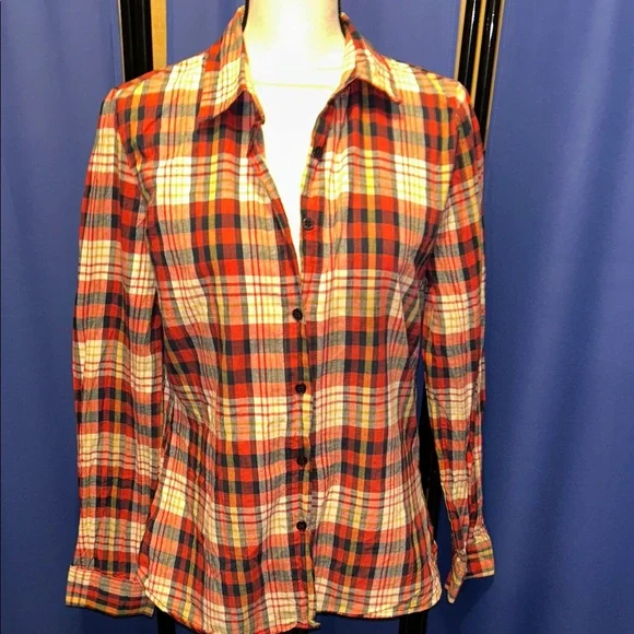 Western Style Plaid Button-Up Shirt - Picture 1 of 7